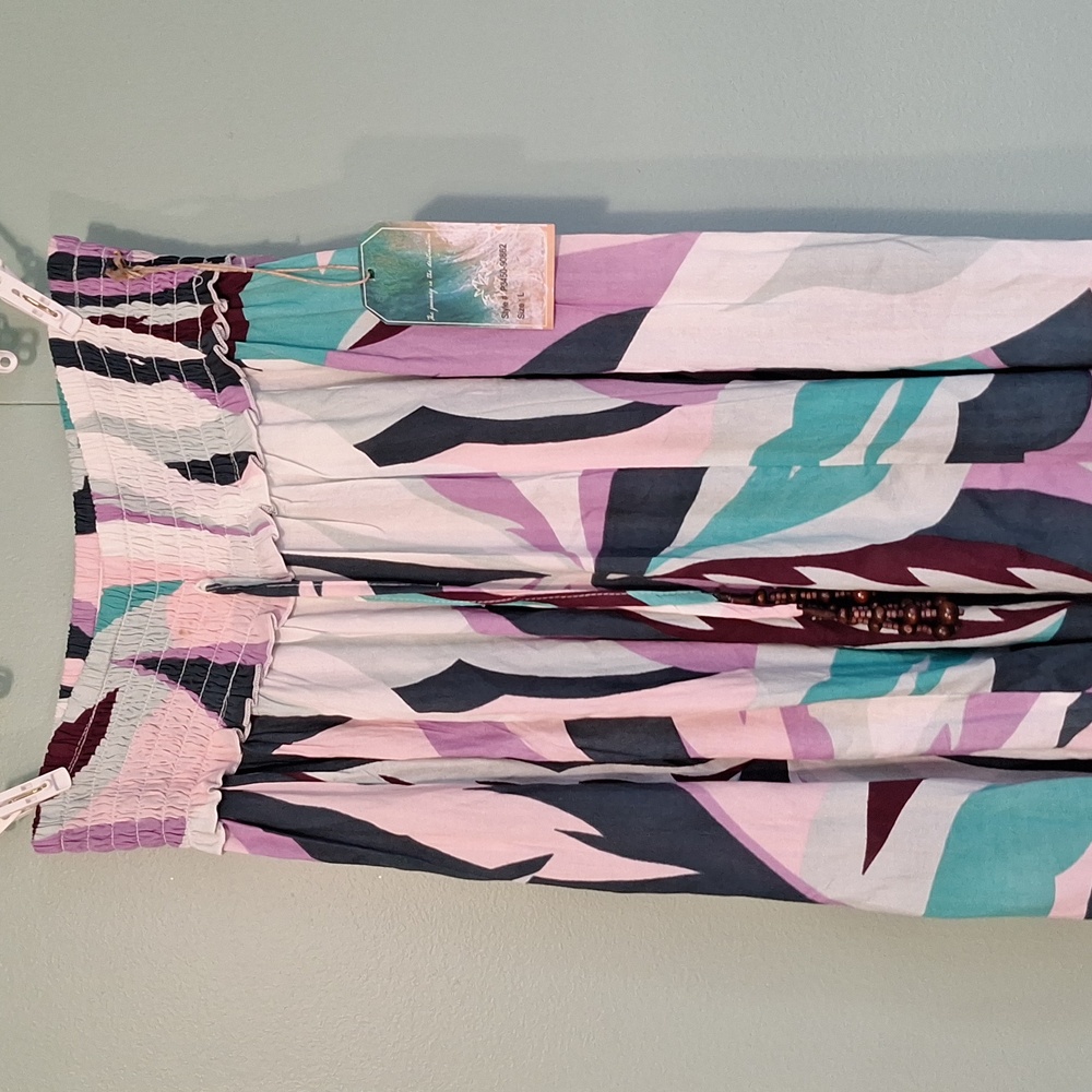 Nwt Free Destinations Purple And Blue Flowy Summer Beach Pant Size Large - Picture 2 of 8